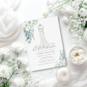 Convites Invit de Chá de panela de Vestido Elegante Greene