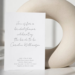 Convites Invit. de Chá de panela Moderno Branco Preto com S