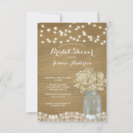 Convites Invit do Chá de panela Mason Jar Rustic, Ruptura d