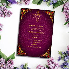 Convites Invit do índio Hindu Dhoti Cerimônia Pancha Kattu