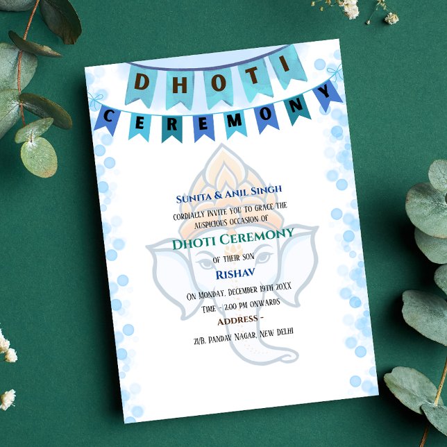 Convites Invit do índio Hindu Dhoti Cerimônia Pancha Kattu (Criador carregado)