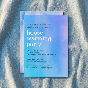 Convites Invit do partido de aquecimento da casa, cor-de-ro