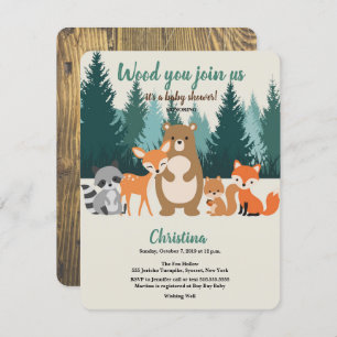Convites Invit Florestal Chá de fraldas Florestal Florestal