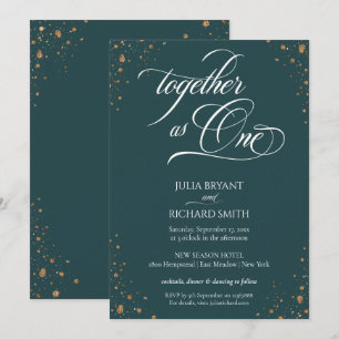 Convites Invit Minimalista Confetti Dourado Elegante Caligr
