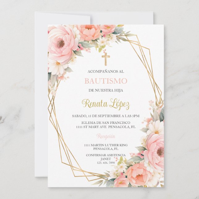 Convites Invitação de bautismo (Frente)