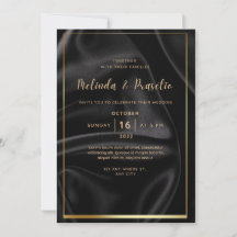 Invitação de Casamento Tinta Dourada de Álcool Pre