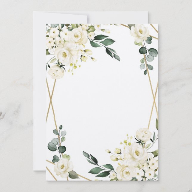 Convites Invitaciação Flores Blancas para boda (Frente)