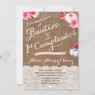 Convites Invitácio con calabazas, Bautizo y 1er cumple