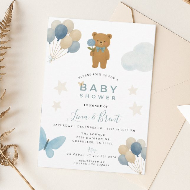 Convites Invitación a Baby Shower de Teddy Bear (Criador carregado)
