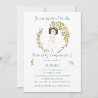 Convites Invitación AURORA Primera Comunión