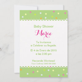 Convites Invitación Baby Shower - Fondo Verde