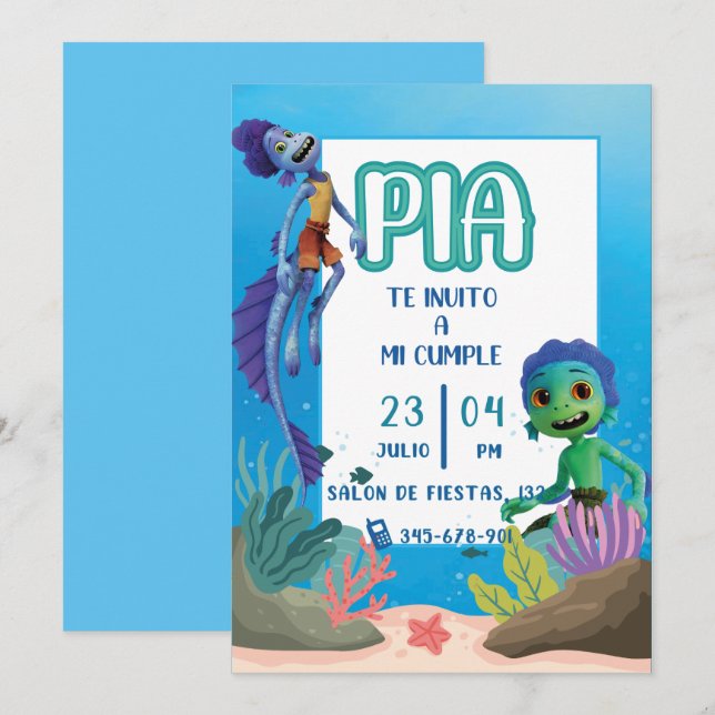 Convites Invitación Birthday invitation (Frente/Verso)