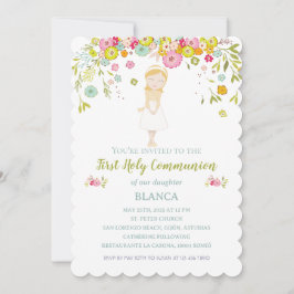 Convites Invitación BLANCA Primera Comunión