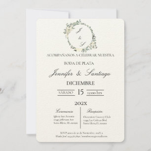 Convites Invitación boda de plata