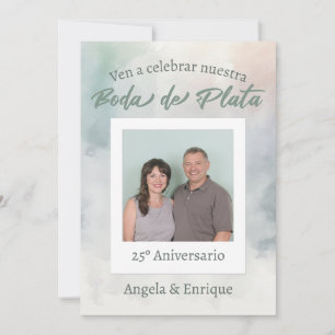 Convites Invitación Boda Plata 25 Años Foto para Personific