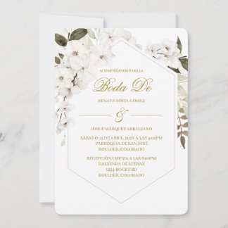 Convites Invitación Boho blanco para boda