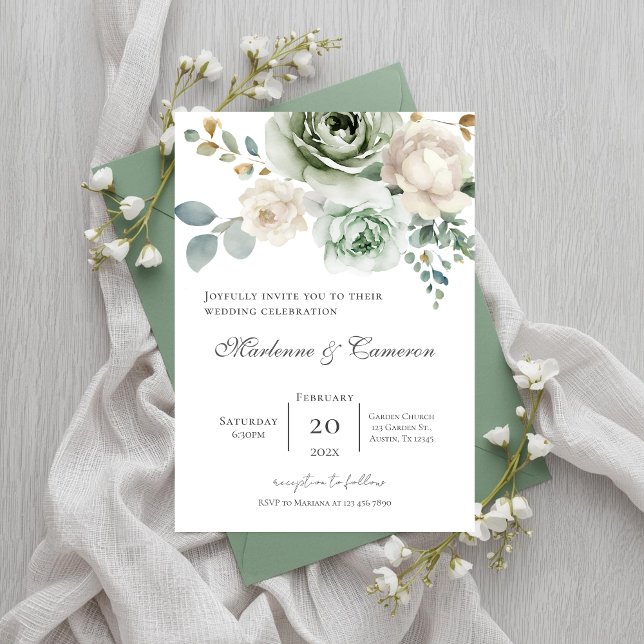 Convites Invitación Boho Floral Wedding (Criador carregado)