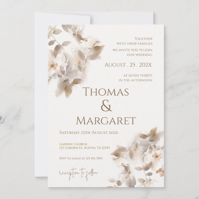 Convites Invitación Boho Wedding Invitation (Frente)