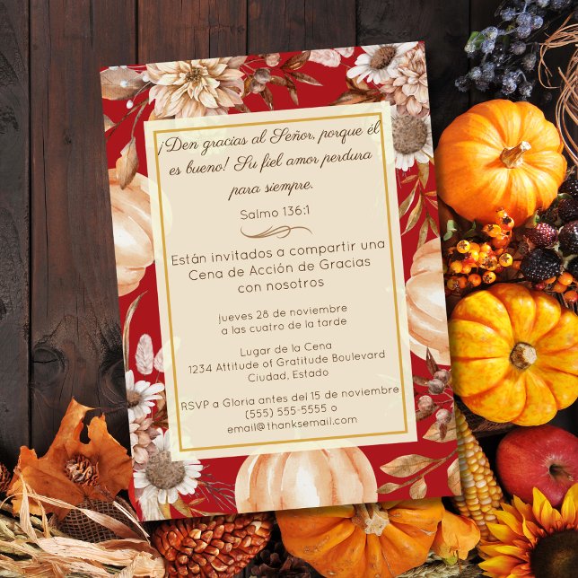 Convites Invitación Cena de Acción de Gracias Cristiana Cri (Criador carregado)