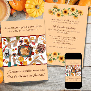 Convites Invitación Cena de Acción de Gracias Mesa Família