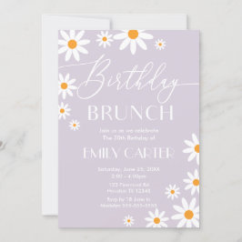 Convites Invitación Daisies Birthday Brunch Party lilac Inv
