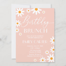 Convites Invitación Daisies Birthday Brunch Party Pink Invi