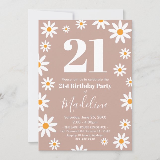 Convites Invitación Daisies Birthday Party Invitation (Frente)