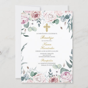 Convites Invitación de bautismo para niña