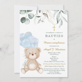 Convites Invitación de Bautizo Y Primer Añito