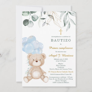 Convites Invitación de Bautizo Y Primer Añito