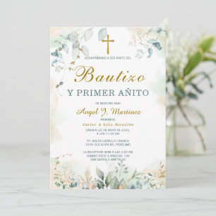 Convites Invitación de Bautizo Y Primer Añito