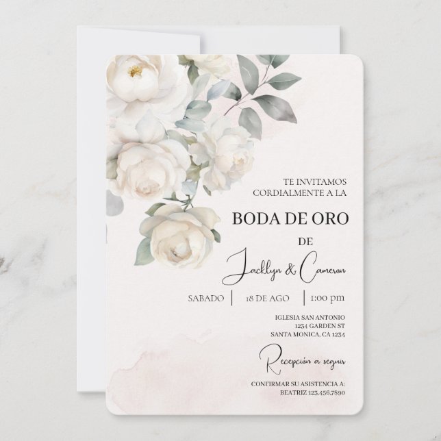 Convites Invitación de boda de oro (Frente)