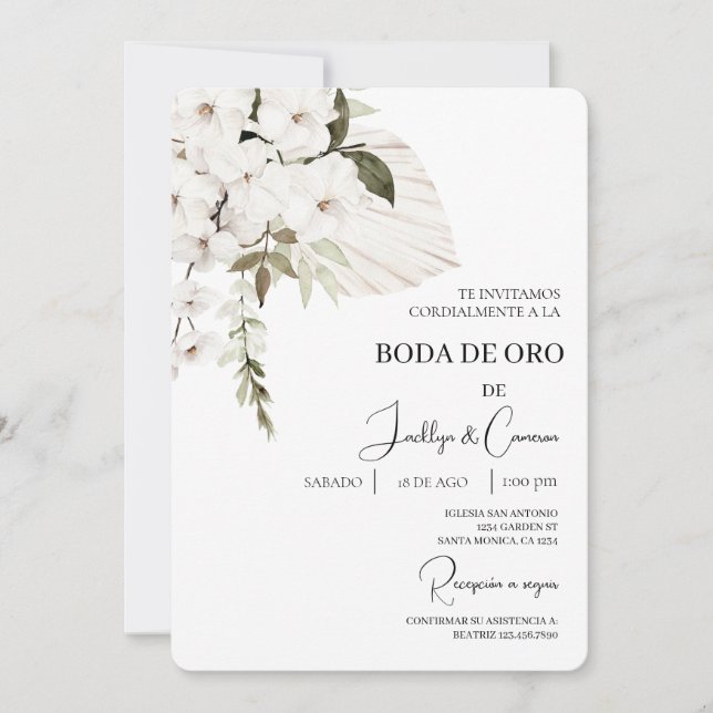 Convites Invitación de boda de oro (Frente)
