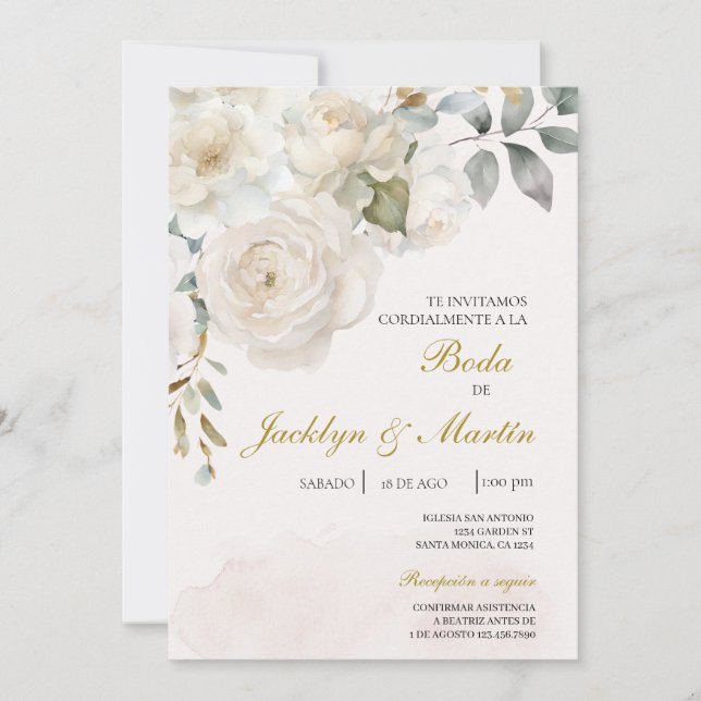 Convites Invitación de boda editável (Frente)