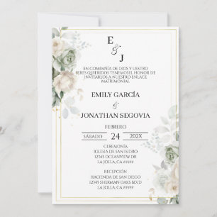 Convites invitación de boda sage green