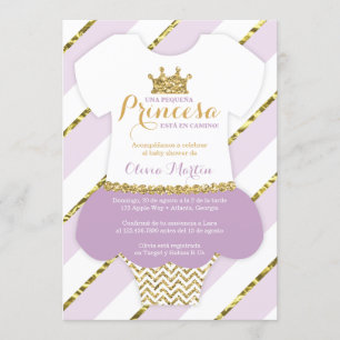 Convites Invitación de Chá de fraldas para una Princes