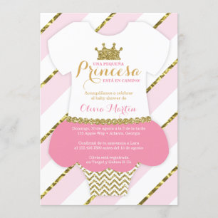 Convites Invitación de Chá de fraldas para una Princes