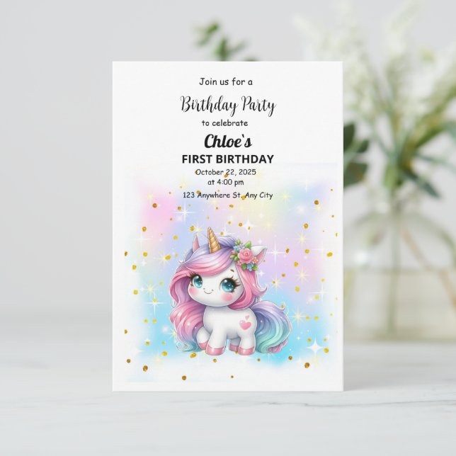 Convites Invitación de Cumpleaños (Em pé/Frente)