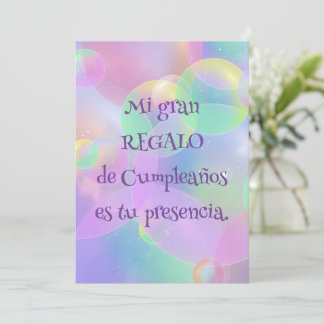 Convites Invitación de Cumpleaños - Burbujas