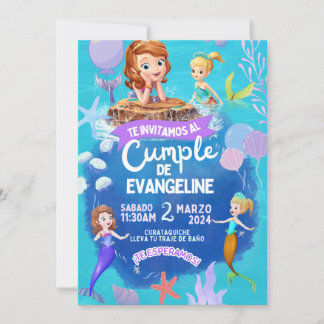 Convites Invitación de cumpleaños de la princesa Sofia.