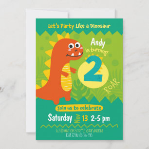 Convites Invitación de cumpleaños dinosaurio