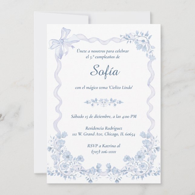 Convites Invitación De Cumpleaños Temática Cielito Lindo (Frente)