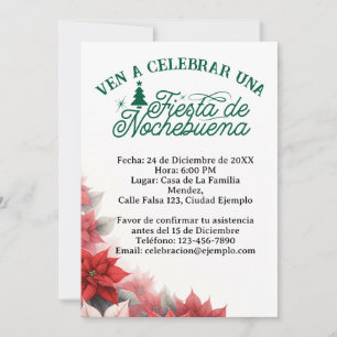 Convites Invitación en Español Fiesta de Nochebuena Espanha