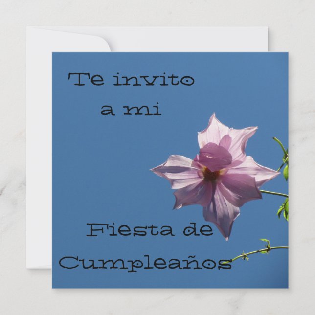 Convites Invitación - Festa de Cumpleaños - Azul y Rosa (Frente)