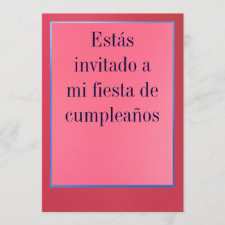 Convites Invitación - Festa de Cumpleaños - Rosada y Roja