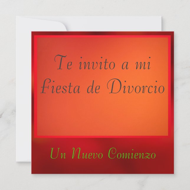 Convites Invitación - Festa de Divorcio (Frente)