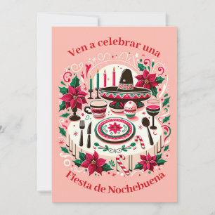 Convites Invitación Fiesta de Nochebuena Espanha Poinsettia