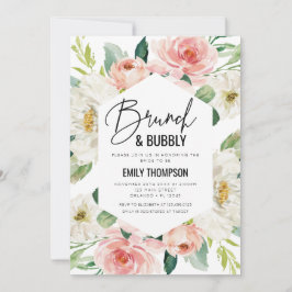 Convites Invitación Floral modern brunch and bubbly invitat