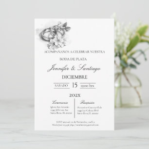 Convites Invitación minimalista con anillo para boda