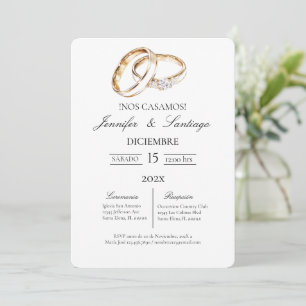 Convites Invitación minimalista con anillo para boda